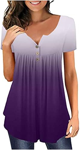 Pokriva trbuh vrhovi za žene labave fit comfy majice kratkih rukava ljetna krovna casual bluza za nošenje sa gamašima