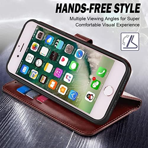 Kuxnguyi futrola za iPhone 7 Plus / iPhone 8 Plus, Premium PU kožna torbica za novčanik sa postoljem za noge i preklopnim poklopcem