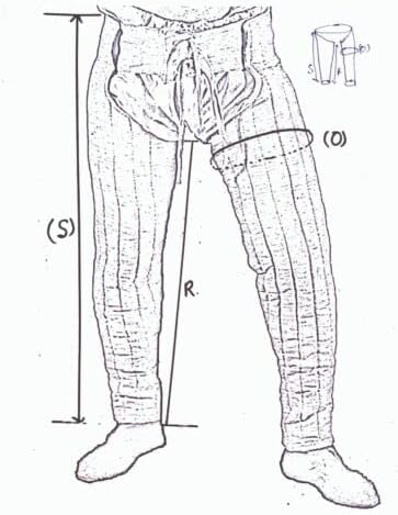 Srednjovjekovne pamučne nogavice sa besplatnom veličinom najbolje / struka 40