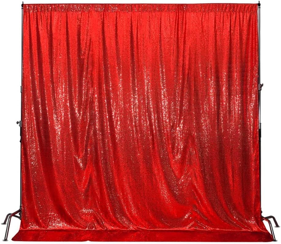 Poise3EHome 6Ft x 8ft Red Sequin Backdrop, Glitter Thick Satin Sequin pozadina draperije, slijed Božić zahvalnosti pozadina za Vjenčanje