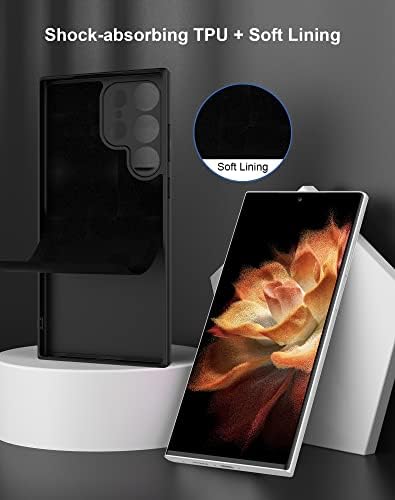 Foluu Silikonska futrola za Samsung Galaxy S23 ultra, gumeni kasu za gumenu gumenu gume sa mekim jastukom od mikrovlakana s tankom