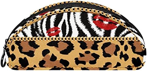 Mala šminkarska torba, patentno torbica Travel Cosmetic organizator za žene i djevojke, lančani leopard Print Zebra Print Retro Partten