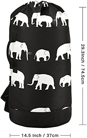 White Elephants torba za pranje veša Heavy Duty ruksak za pranje veša sa naramenicama i ručkama putna torba za veš sa zatvaračem na