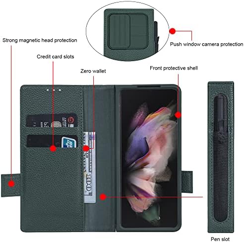 Gogobuy za Samsung Galaxy Z Fold4 Fold 4 futrola sa držačem S Pen Flip kožna Navlaka za klizanje Kamera Zaštita ekrana otporna na