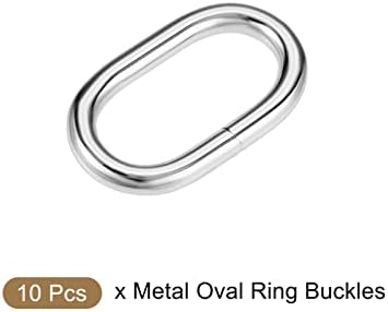 Metallixity Metal Ovalne kopče za ovalne prstene 10pcs, ovalni podešavanje klizača - za kožnu torbu torbicu za torbu za kaiš popravak,
