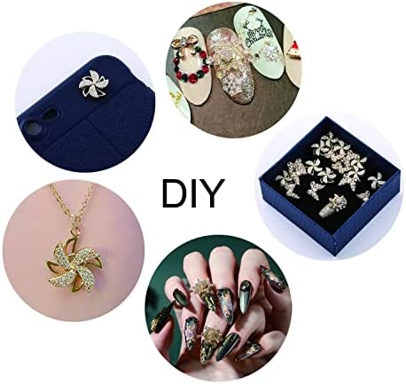 6 komada predenje nakita za nokte za zaštitu od anksioznosti za žene 3d leptir Vjetrenjača Snowflake čari za nokte Chrome Diamond