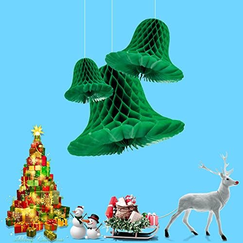 Božićna ureda za ukrašavanje Bell Pull cvijet 3 pakovanja kreativno božićno drvce privjesak kristalno viseći ukrase za dom
