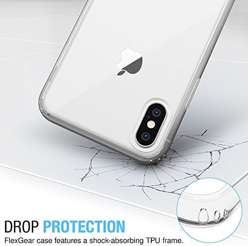 FlexGear futrola za iPhone X XS sa 2x zaštitnicima od kaljenog stakla [puna zaštita] - Crystal Clear