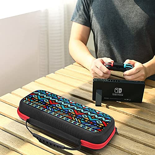 Šarena Etno geometrijska Aztec torbica za skladištenje za Switch Game Console i dodatnu opremu ,putna torba za nošenje torba za igru