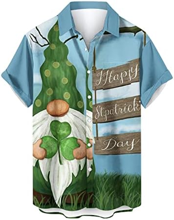 Muška majica St.Patrick casual kratkih rukava Havajska košulja Dukserica Clover Shamrock Majica Dugme gore