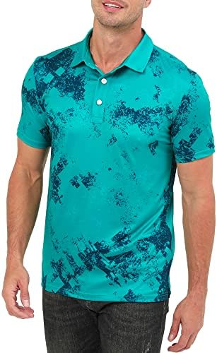 Golf košulje za muškarce kratki rukav Reciklirani poliester vlaga Wicking Dry Fit Performance Print Polo majica