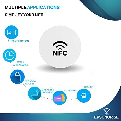 [50kom Set ] NFC oznake, EPSUNORISE NFC kartice, NFC naljepnice, Ntag215 NFC Tag prepisivi Ntag 215 NFC novčić kartice kompatibilne