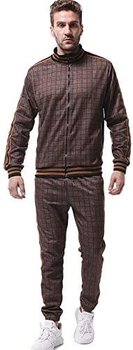 Muškarci Dukserice HOODIE i sa džepovima Zip odijelo TrackSuit Muška patchwork Solid Tuxedo kože