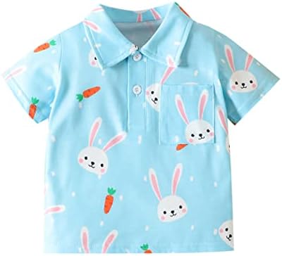 Omladinska termalna košulja Toddler Boys Girls Kratki rukav Uskršnji crtani zečji od tiskani djeca za majicu sa ledom