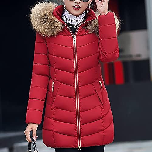 Prdecexlu Tunic Radni kaput za žene zimske osnovne dugih rukava korput pamuk topli zip udobni čvrsti puffer
