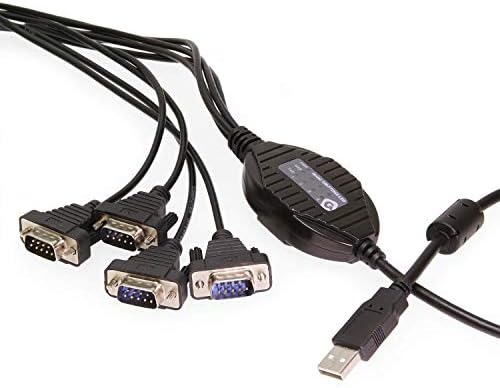 Gearmo 4 Port RS232 do USB FTDI čip adapter W / RX i TX status LED