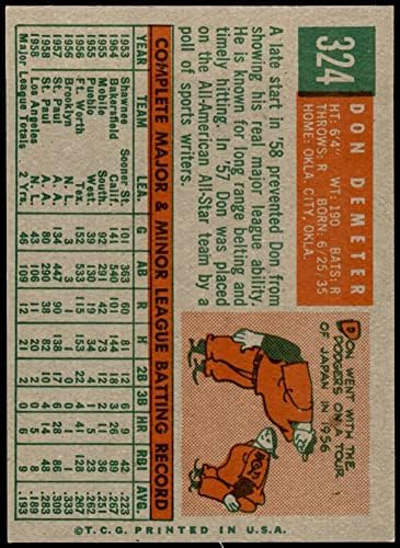 1959 TOPPS 324 Don Demeter Los Angeles Dodgers Nm Dodgers