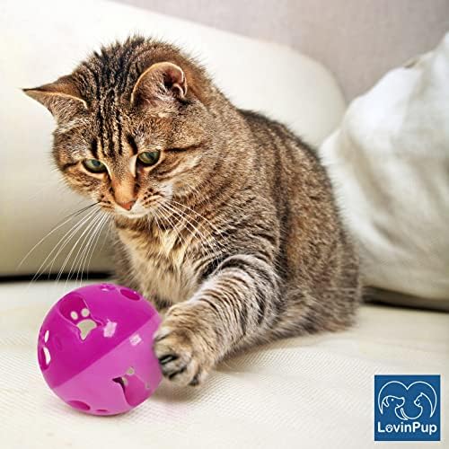 LovinPup Mačka kugla igračka s zvonom veće veličine, zvona u obliku kuglice kotrljaju, igračka mačaka za male ili velike mačke ili