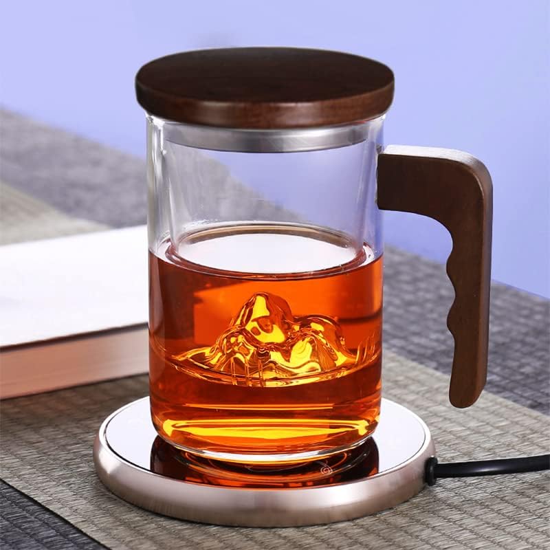 Yiylunneo Guanshan prozirni filter Bubble čaj čaša staklena čaj odvajanje čaja sa poklopcem Ručica za ručak vodeni ured za muškarce