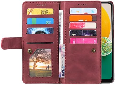 Xyx torbica za novčanik za Samsung A14 5G, multifunkcionalna Flip Folio 9 slota za kartice futrola za telefon sa džepnim džepom sa
