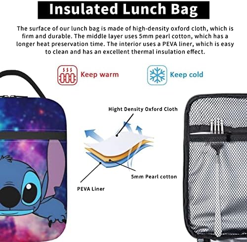 Wcrsain Anime kutija za ručak izolovana torba za ručak za muškarce i žene izdržljiva mala torba za višekratnu upotrebu za radni piknik