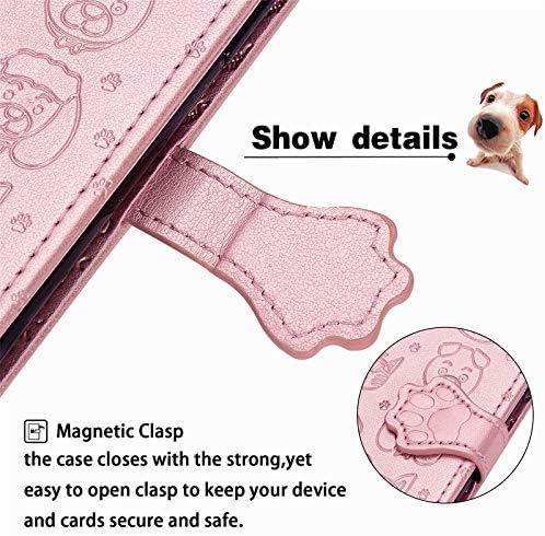 CCSmall za Samsung Galaxy S22 Plus Cartoon slatka torbica za novčanik,Navlaka za telefon u stilu mačjeg psa sa držačem lične karte