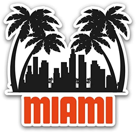 Gt Graphics Express Miami Florida Skyline-Vinilna naljepnica vodootporna naljepnica