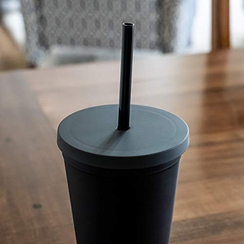 Čašice sa poklopcima 16oz akrilne čašice u boji sa poklopcima i Slamkama | mat plastične posude sa dvostrukim zidom sa besplatnim