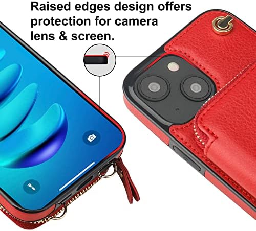 Bocasal Crossbody torbica za novčanik za iPhone 14 Plus, RFID blokirajuća kožna torbica sa držačem za kartice, zaštitna torbica preklopni