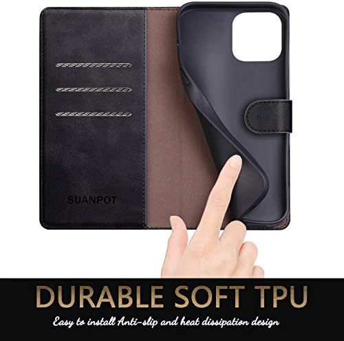 SUANPOT za iPhone 11 Pro 5.8 sa RFID blokiranjem kožne futrole za novčanik držač kreditne kartice, Flip folio book futrola za telefon
