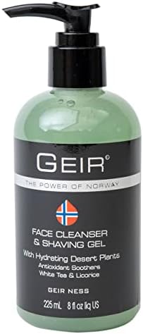 Geir Ness Face Cleanser & amp; Shave Gel za muškarce-sadrži arktičke alge & amp; minerali-hidratantno dubinsko čišćenje lica