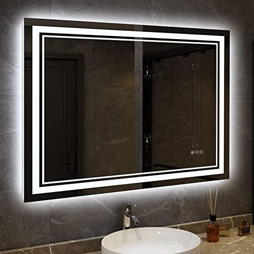 LED mirror za kupatilo 40x32 sa prednjim i pozadinskim osvetljenjem ogledalo zrcalo u kupaonici sa LED lampicama, anti-maf led ogledalo