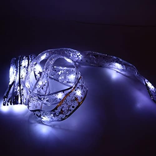 Yemirth Božićni ukrasi, 2022 Xmas Ripbon svjetla Božićne LED svjetla, 1pc dvostruko traka String svjetla Božićno ukrašavanje užarenog