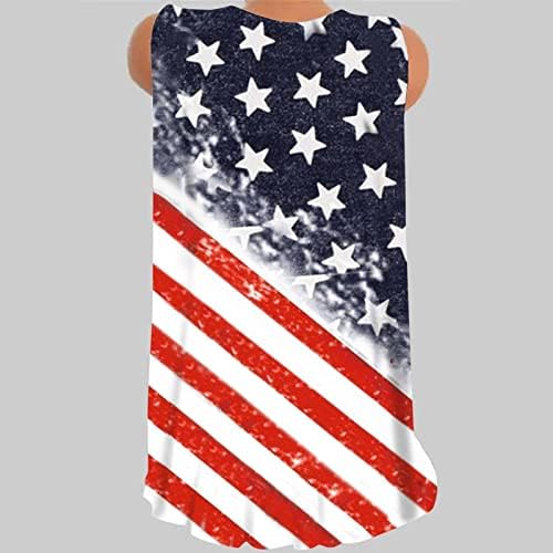 Qcemeni 4. srpnja Tenkovi za žene za žene Dan nezavisnosti Košulje Američka zastava Tunic V izrez Bluza bez rukava Ležerne prilike