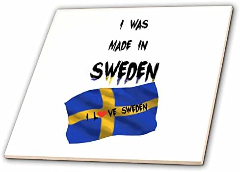 3drose tekst preko zastave rekavši da sam napravljen u Švedskoj-pločice