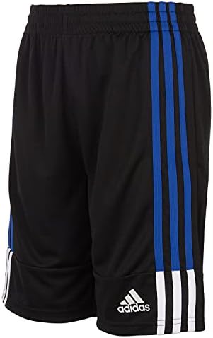 Adidas Boys 'sukobljava 3-pruge kratke hlače, crna sa timom kraljevske plave, male