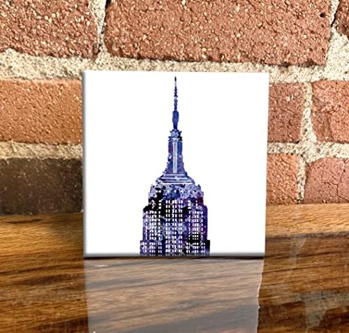 Empire State Building Apstraktna Akvarelna Umjetnost Dekorativna Pločica