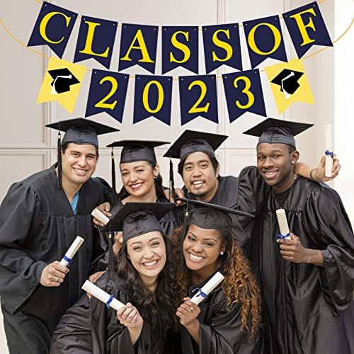 Fenspeed klasa 2023 Banner dekoracije za diplomiranje 2023 diplomski Baner plavo zlato dekoracije za maturu za kućne potrepštine