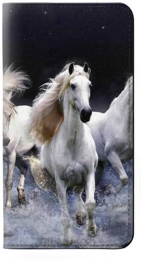 RW0246 bijeli konj PU Koža Flip Case Cover za iPhone 14