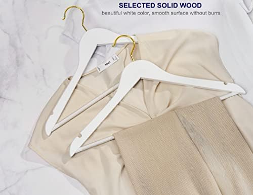 Amber Home Masive Wood odijelo za oblaganje 30 pakovanja, glatki bijeli finišni drveni haljini sa kliznicom pantalonom, vješalicama