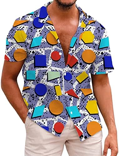 Muška majica 80-ih 90-ih Košulje za muškarce Ležerne tipke Down majica kratkih rukava, smiješna zabava Brza suha odjeća za sušenje