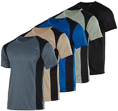 5 Pakovanje: Muške mrežne performanse Brzo suhog rastezanja koja prozračna majica kratkih rukava s kratkim rukavima
