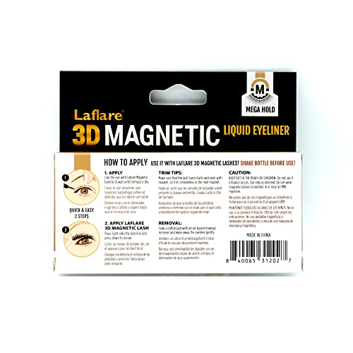 Laflare 3d magnetna tečna olovka za oči za 3d magnetne trepavice, otporna na mrlje, bez okrutnosti, bez parabena, bez mirisa, veganska,