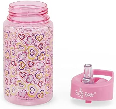Emily Rose Kids Girls Obriši nepropusno nepropusno 16 unce boca za vodu | Kontejner za piće sa čvrstim ručicama za nošenje | BPA bez
