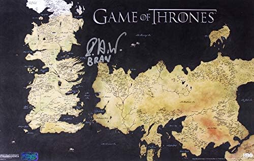 Isaac Hempstead Wright potpisao igru ​​prijestolja Westeros Map 11x17 fotografija sa natpisom Bran