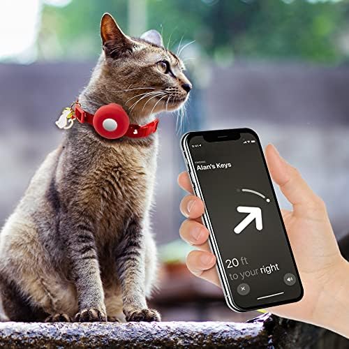 AirTag mačja kragna sa držačem za vazdušnu oznaku i zvonom, futrola za vazdušnu oznaku kompatibilna sa Apple AirTag, za mačke i mačiće