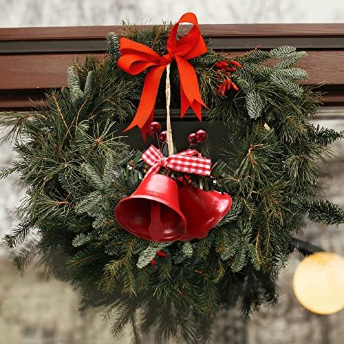 12 kom božićno zvona za ukras božićne drvce zvona Privjesak viseći metalni zvona sa lukovima Holly Berry za Xmas Tree Decor Wembeat