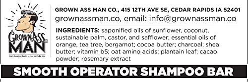 Grown Ass Man Co. - Solid šampon bar Rich Lather 3 u 1: kosu, bradu i tijelo za tijelo - plastično besplatno i ekološko, prirodno