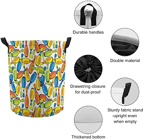 Šarene korpe za pranje veša sa ručkama vodootporne sklopive vezice sa okruglom odjećom Hampers Organizator za odlaganje