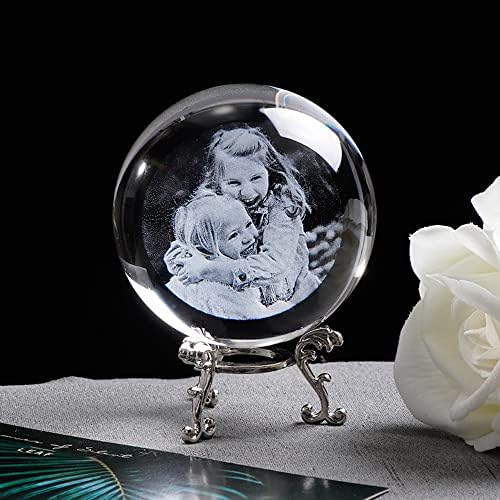 Xingfa personalizirana stakla Foto kugla prilagođena laserskim gravura staklenim globusom Home Decor Crystal Screed Sphere Rođendan